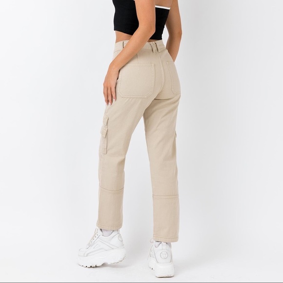 Princess Polly Pants - The Stacy jeans beige from Princess Polly